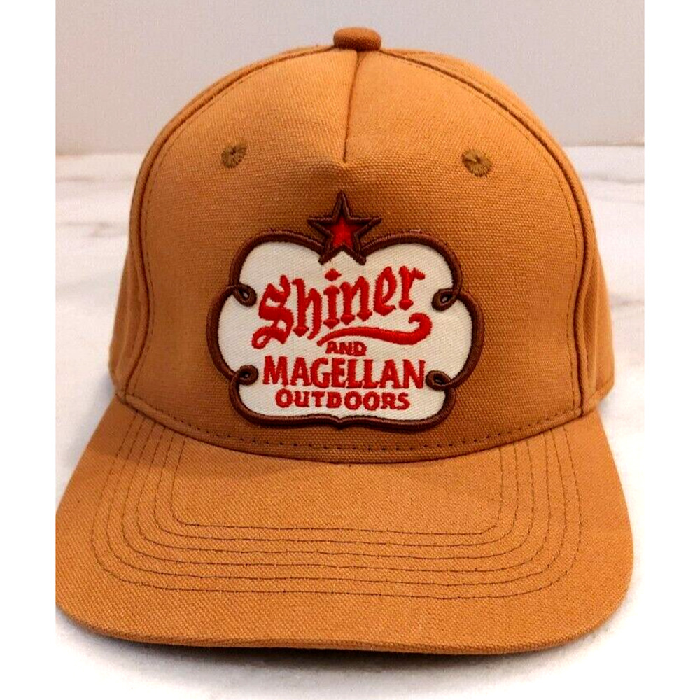 Magellan Outdoors and Shiner Bock Adjustable Hat Baseball Cap Brown Canvas - Picture 1 of 9